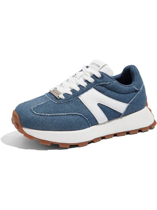Shoes - Women's Denim Blue Retro Classic Stylish Lace Up Tennis Running Walking Sneaker